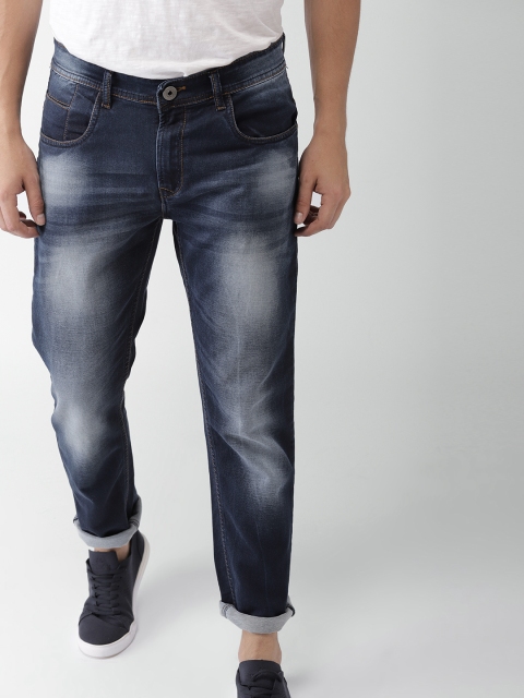 

Mast & Harbour Men Blue Tapered Fit Mid-Rise Clean Look Stretchable Jeans