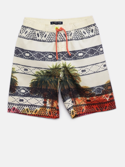 

Allen Solly Junior Boys Off-White Printed Regular Fit Regular Shorts