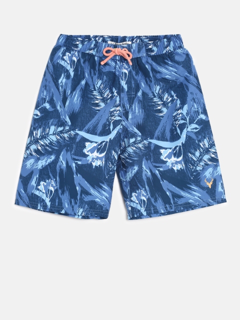 Allen Solly Junior Boys Blue Printed Shorts
