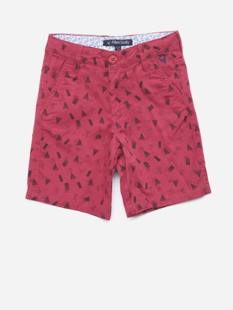 

Allen Solly Junior Boys Maroon Printed Regular Fit Regular Shorts