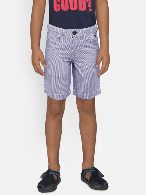 

Allen Solly Junior Boys Blue & White Striped Regular Shorts