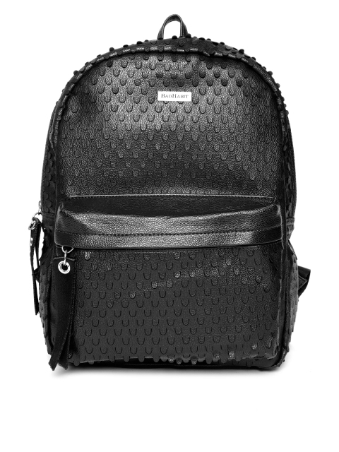 

BAD HABIT Men Black Solid Backpack