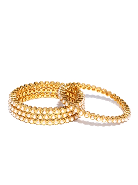 

Priyaasi Set of 4 Gold-Plated Beaded Bangles
