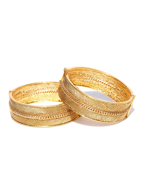 

Priyaasi Set of 2 Gold-Plated Textured Bangles