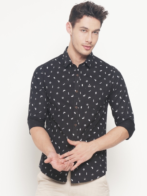 

The Indian Garage Co Men Black Classic Slim Fit Printed Casual Shirt