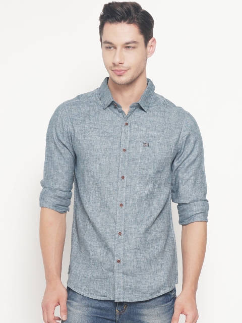 

The Indian Garage Co Men Teal Classic Slim Fit Solid Casual Shirt