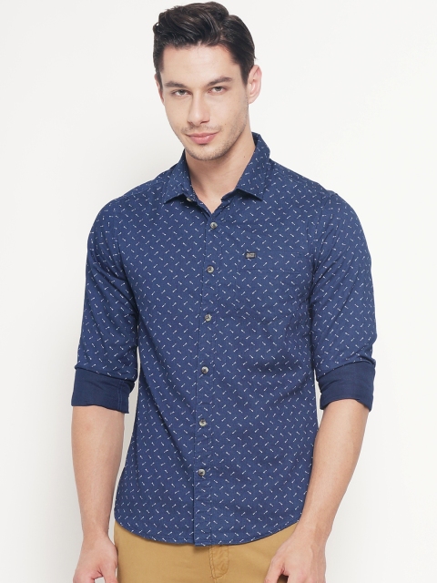 

The Indian Garage Co Men Blue Classic Slim Fit Printed Casual Shirt