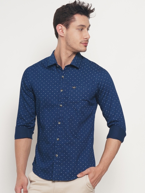 

The Indian Garage Co Men Blue Classic Slim Fit Printed Casual Shirt