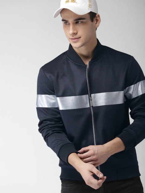 

Harvard Men Navy Blue Solid Bomber