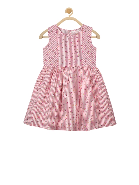 

Budding Bees Girls Pink Printed Fit and Flare Dress