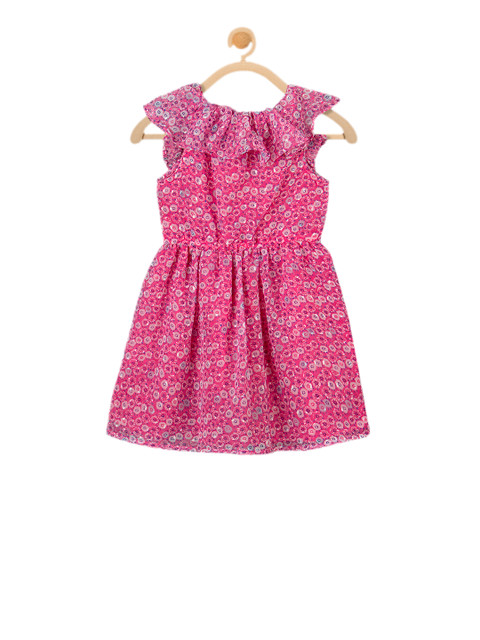 

Budding Bees Girls Pink Printed Fit and Flare Dress