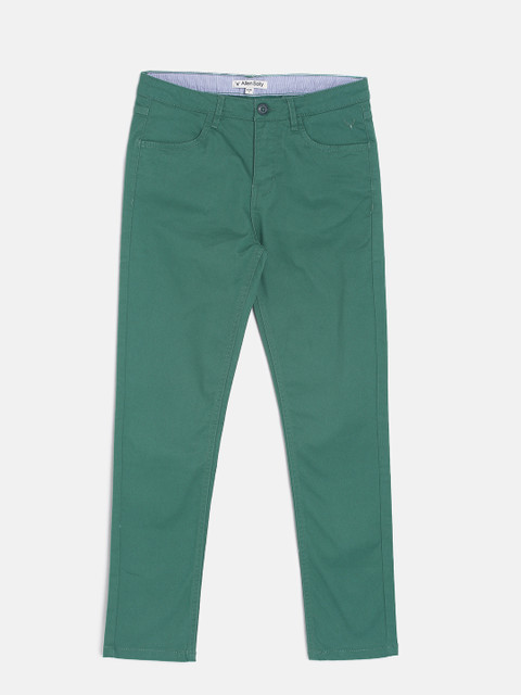 

Allen Solly Junior Boys Green Regular Fit Solid Regular Trousers