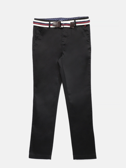 

Allen Solly Junior Boys Black Regular Fit Solid Regular Trousers