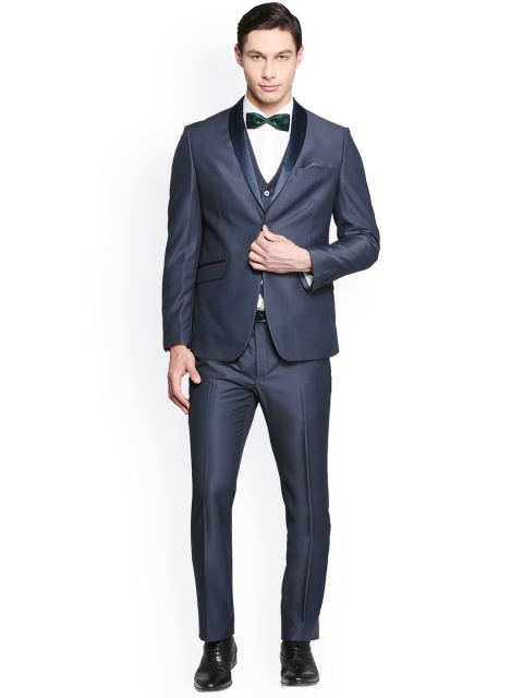 

Van Heusen Men Blue Solid Slim Fit Formal Suit