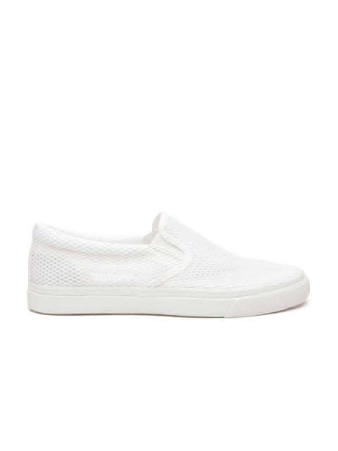 

United Colors of Benetton Men White Slip-On Sneakers