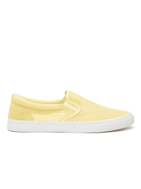 

United Colors of Benetton Men Yellow Slip-On Sneakers