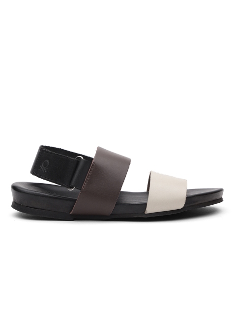 

United Colors of Benetton Men Beige & Coffee Brown Comfort Sandals