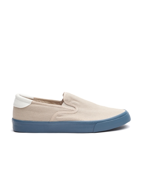 

United Colors of Benetton Men Beige Slip-On Sneakers