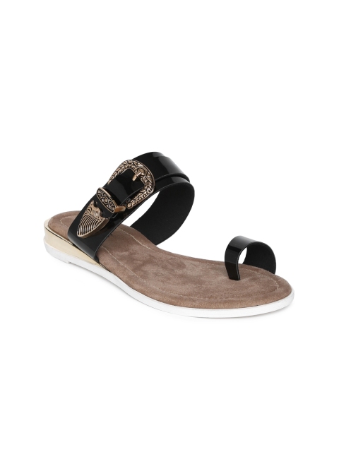 

Inc 5 Women Black Solid Open Toe Flats