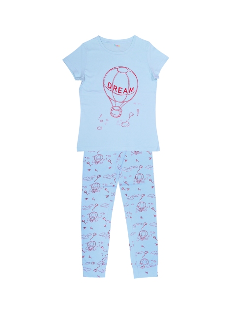 

ventra Girls Blue Printed Night suit VNT-5001179-1011