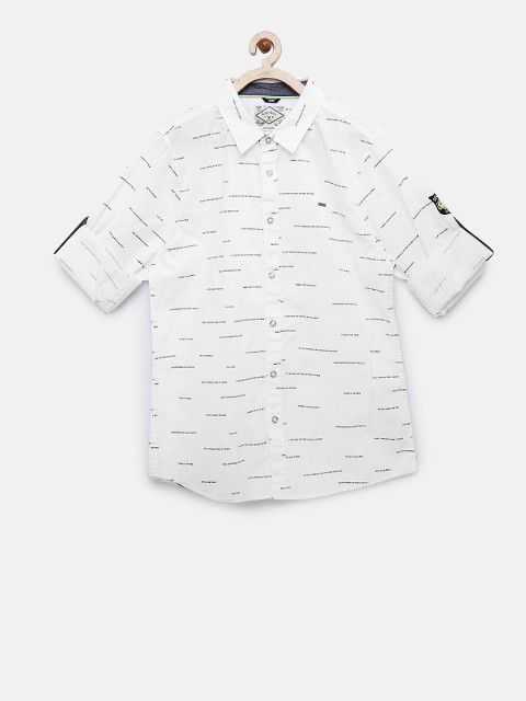 

Allen Solly Junior Boys White Regular Fit Printed Casual Shirt
