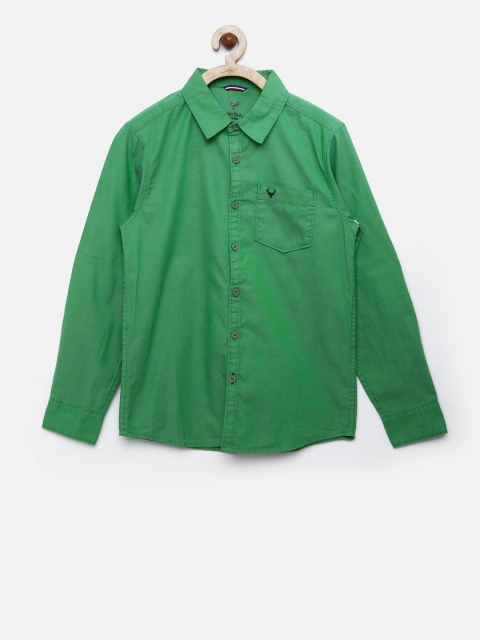 

Allen Solly Junior Boys Green Regular Fit Solid Casual Shirt