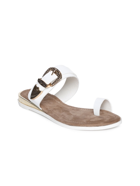 

Inc 5 Women White Solid One Toe Flats