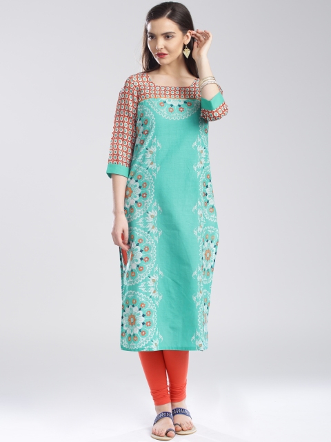 

W Green Printed Kurta