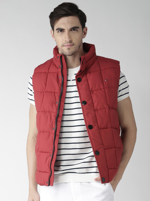 

Tommy Hilfiger Men Coral Red Bas Vest Down Padded Sleeveless Jacket