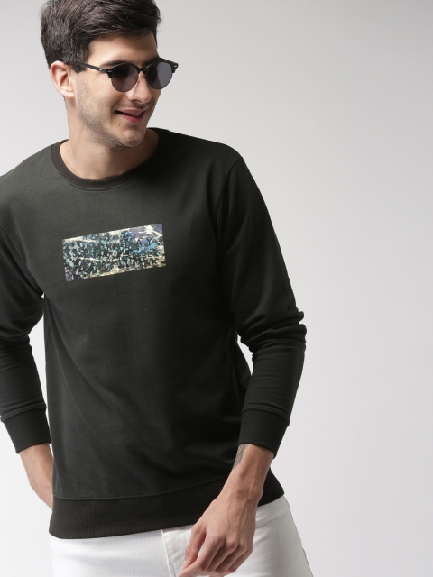 

Mast & Harbour Men Black Printed Sweatshirt