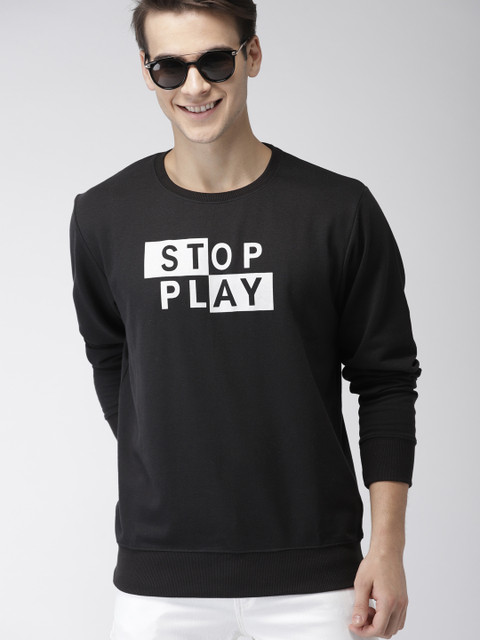 

Mast & Harbour Men Black Printed Sweatshirt