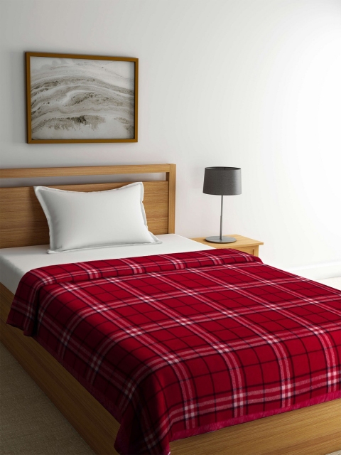 

Raymond Home Red Checked Heavy Winter 350 GSM Single Bed Blanket