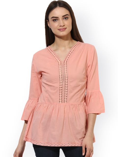 

Heather Hues Peach-Coloured Solid Tunic