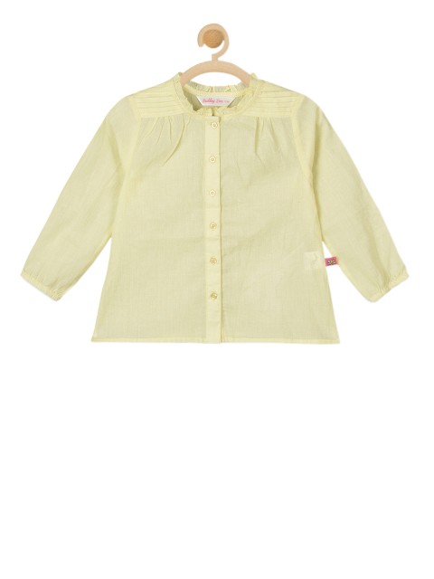 

Budding Bees Girls Yellow Solid Shirt Style Top