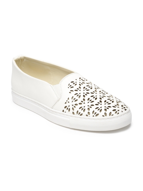 

Monrow Women White Slip-On Sneakers