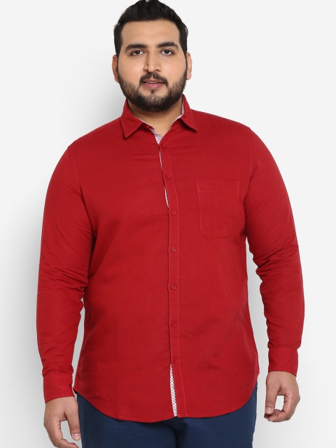 

aLL Plus Size Men Maroon Regular Fit Solid Casual Shirt