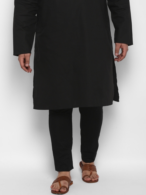 

aLL Plus Size Men Black Solid Pyjamas