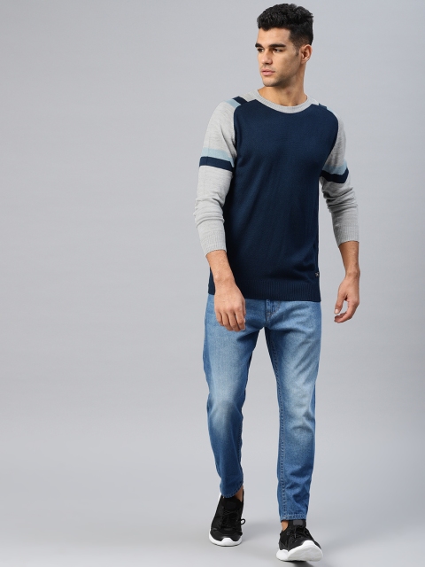 

HRX by Hrithik Roshan Men Navy Blue & Grey Athleisure Sweater