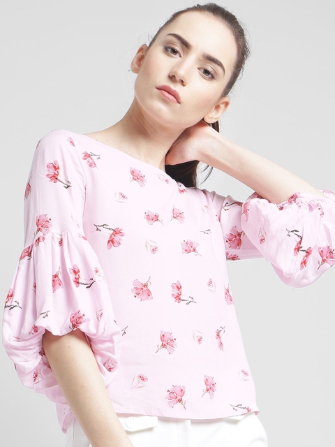 

Zink London Women Pink Printed A-Line Top