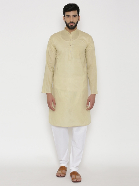 

Wintage Men Yellow Solid Kurta with Pyjamas