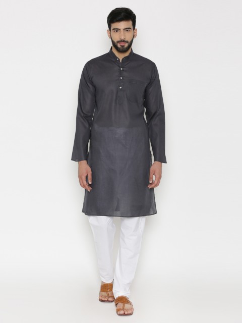 

Wintage Men Charcoal Solid Kurta with Pyjamas