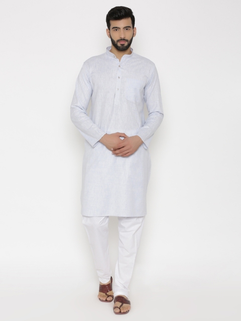 

Wintage Men Blue & White Solid Kurta with Pyjamas