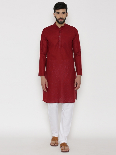 

Wintage Men Maroon Solid Kurta with Pyjamas