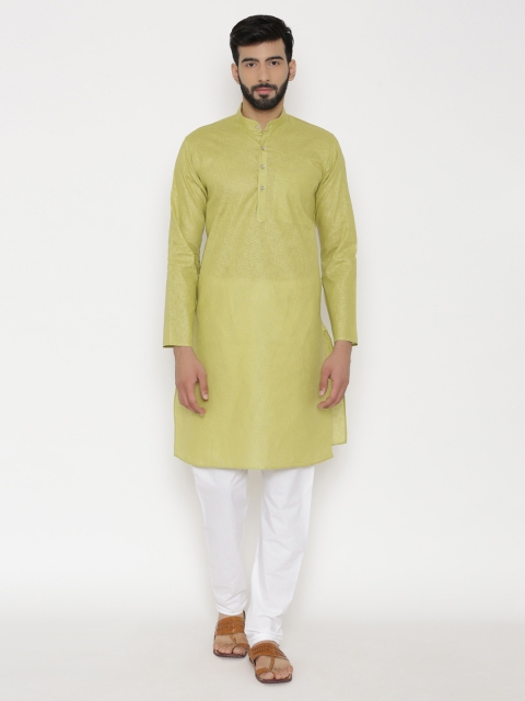 

Wintage Men Green Solid Kurta with Pyjamas