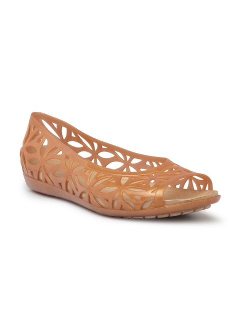 

Crocs Isabella Women Gold-Toned Solid Synthetic Open Toe Flats