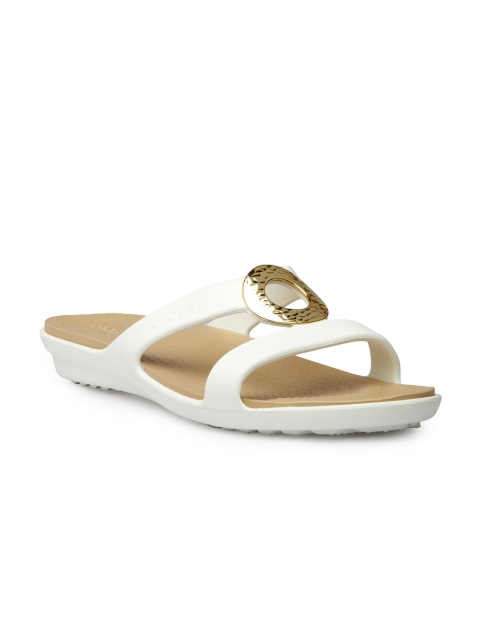 

Crocs Sanrah Women Off-White Solid Synthetic Open Toe Flats