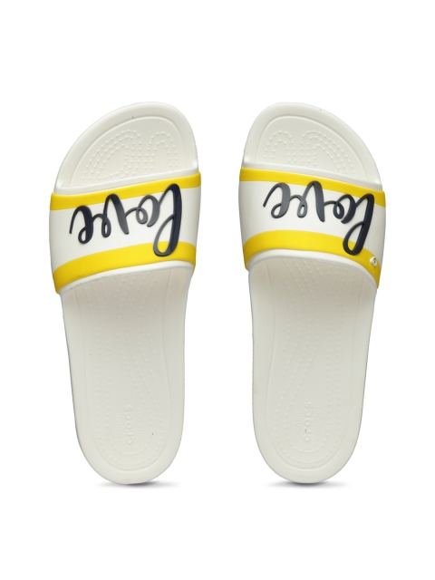 

Crocs Women Off-White Printed Sliders