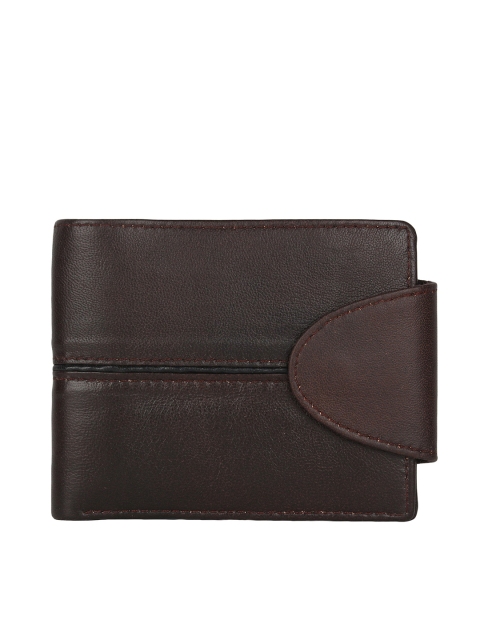

Bags.R.us Men Brown Leather Solid Two Fold Wallet