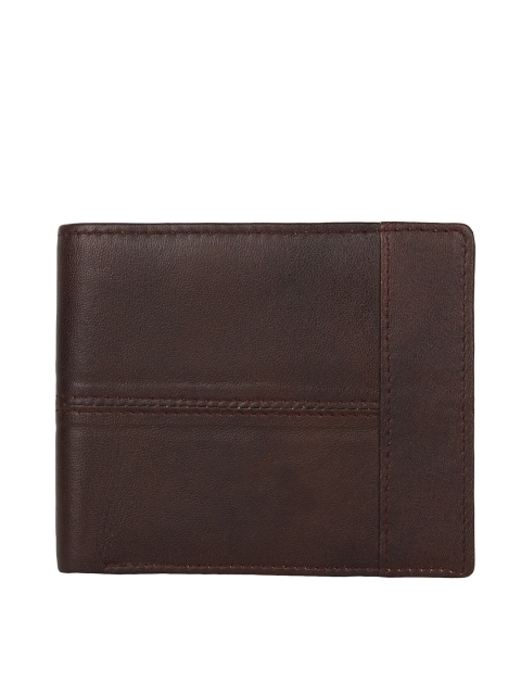 

Bags.R.us Men Brown Leather Solid Two Fold Wallet