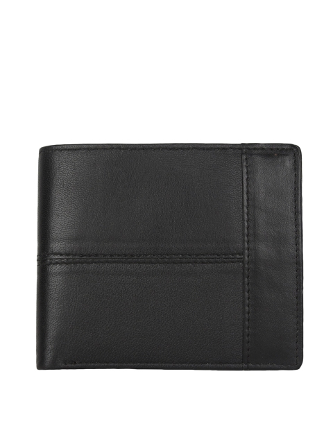 

Bags.R.us Men Black Leather Solid Two Fold Wallet